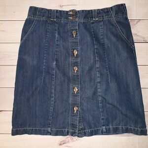 IZOD Button-Down Denim Skirt | Size 10 Classic Summer Business Casual Church